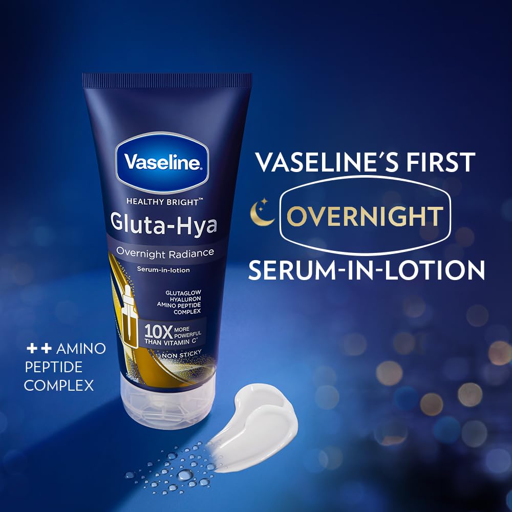 Vaseline Gluta-Hya Overnight Radiance, Serum-In-Lotion, Boosted With Amino Peptide, 200ml - Beauty from Vaseline - Shop in Sri Lanka at Arcade.lk