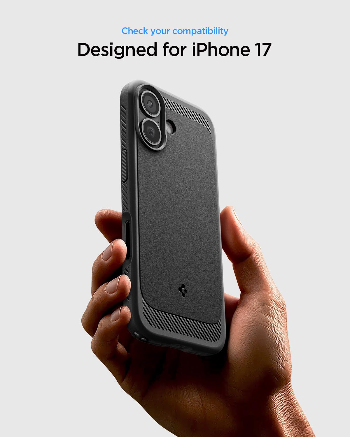 Spigen Rugged Armor MagFit Back Cover Case for iPhone 17, MagSafe Compatible, Resilient Shock Absorption - TPU | Matte Black