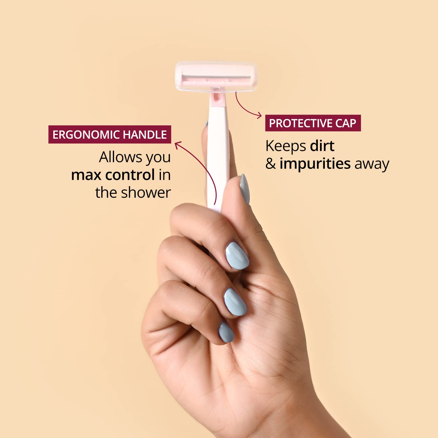 Carmesi Bikini Razor for Women | For Irritation-Free Shaving of Bikini Line | Pack of 1, White
