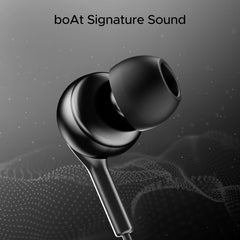 Boat Bassheads 100 C Wired Headphones Earphones with Type-C Jack, in-Line Microphone, in Ear, 10Mm Drivers, Signature Sound, Integrated Controls & Multi-Os Compatibility (Black)