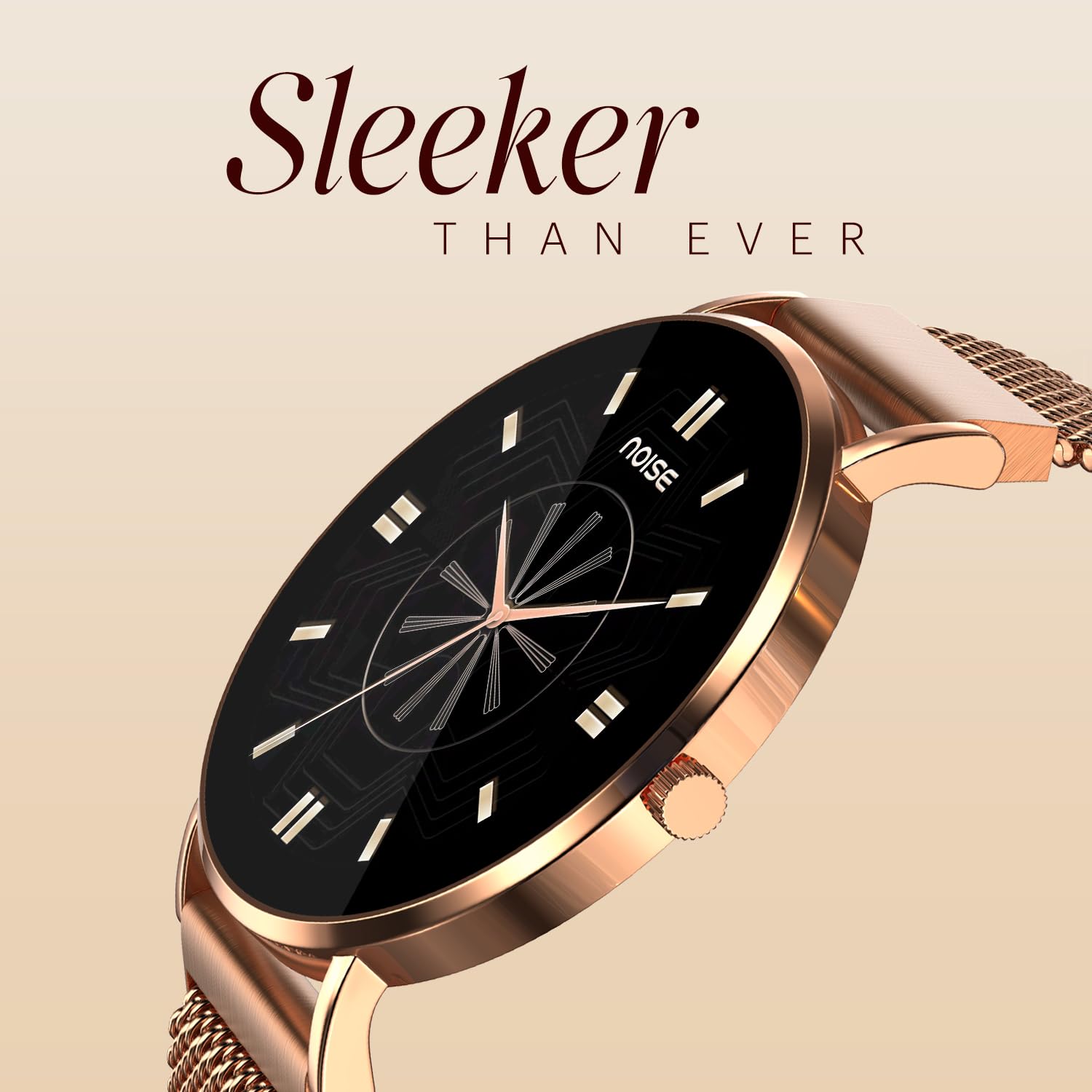 Noise Diva 2 Smart Watch for Women - Sleekest Dial, 36mm AMOLED Display, Snug Fit, Improved Female Cycle Tracker, BT Calling, Sleep Tracking, AI Voice Assistant, Password Protection(Rose Link)