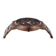 TIMEX Men Stainless Steel Brown Round Analog Dial Watch- Tw000R461, Band Color-Brown