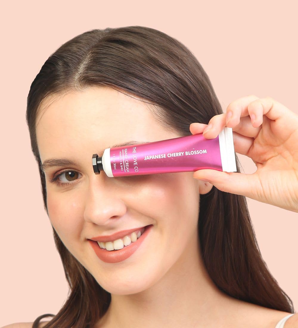 The Love Co Japanese Cherry Blossom Hand Cream | Ultra Moisturizing With Shea Butter | Non-Greasy & Lightweight | | Travel Friendly | 30g