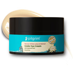 Pilgrim Korean Retinol Under Eye Cream for dark circles, Puffiness & Fine Lines with Vitamin C & Hyaluronic Acid | Women & Men Skin care | 30g