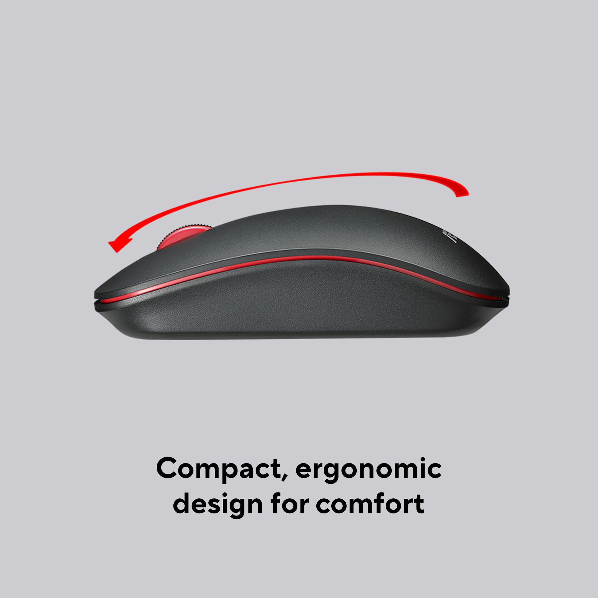 ASUS WT300 Wireless Ergonomic USB Mouse, Ambidextrous Design, Up to 1600 Dpi, Compact & Lighweight Mouse,2.4GHz Nano Dongle, Up to 15 Months of Battery Life - Black