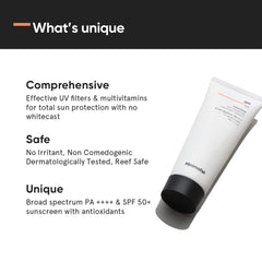 Minimalist Sunscreen SPF 50 PA++++ | Clinically Tested in US (In-Vivo) | Lightweight Cream with Multi-Vitamins | No White Cast | Broad Spectrum Niacinamide Sunscreen | 50g