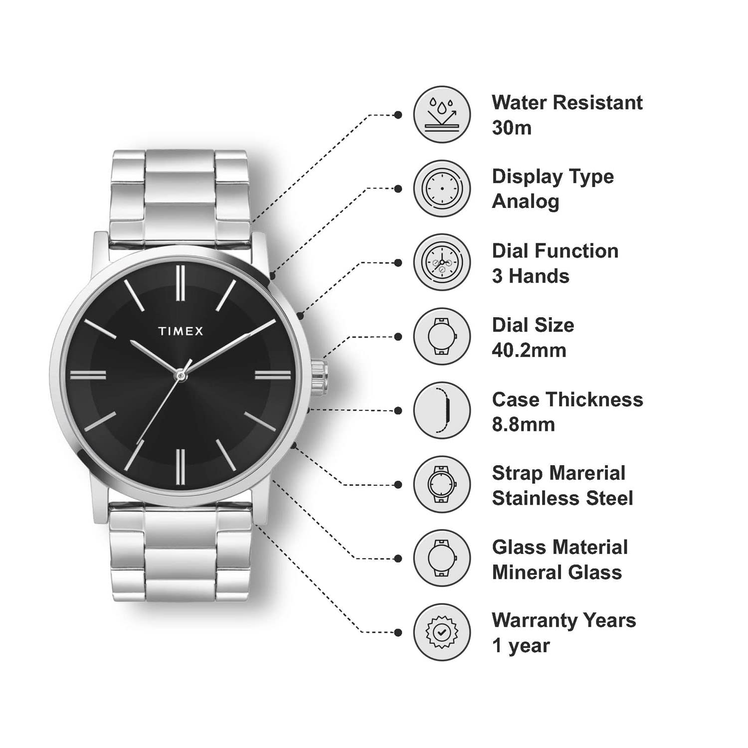 TIMEX Analog Dial Black Men watch-TWHG35SMU07
