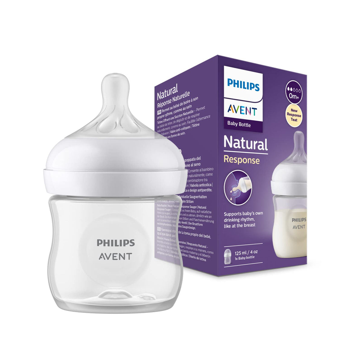 Philips Avent Natural Response Baby Feeding Bottle - 125ml Baby Milk Bottle for Newborns and Up, BPA Free, 0+ Months (Model SCY900/01) - Baby Product from Philips Avent - Shop in Sri Lanka at Arcade.lk