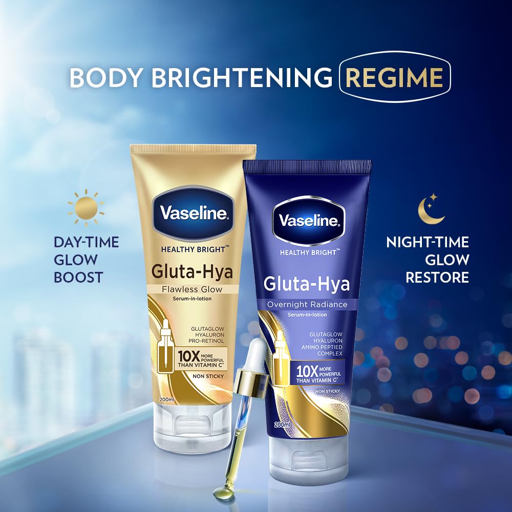 Vaseline Gluta-Hya Overnight Radiance, Serum-In-Lotion, Boosted With Amino Peptide, 200ml - Beauty from Vaseline - Shop in Sri Lanka at Arcade.lk