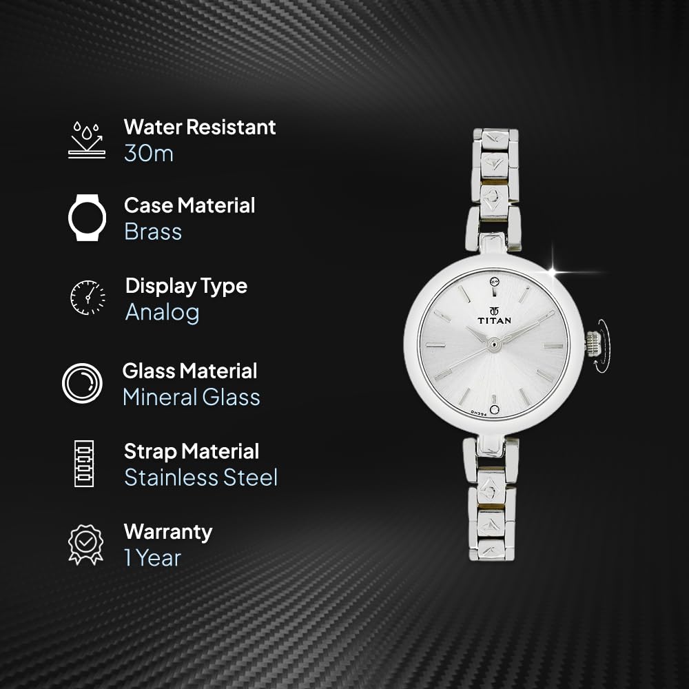 Titan Karishma Analog Silver Dial Women's Watch -NM2598SM01 / NL2598SM01