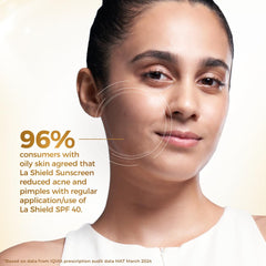La Shield SPF 40 PA+++ Mineral Sunscreen Gel | Superior Matte Finish | Oil-free | Lightweight | No white cast | For Acne Prone, Oily or sensitive skin |Dermatologist Prescribed | 50g