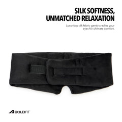 Boldfit Silk Eye Mask For Sleeping Men Adjustable Super Soft Eye Mask For Comfortable Sleep Travelling Sleeping Mask Sleep Mask Pad Large -Black