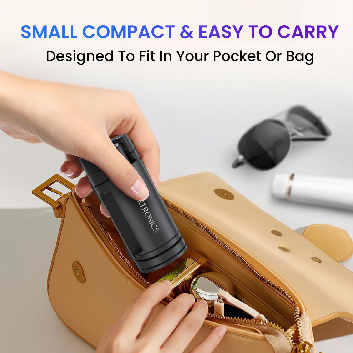Portronics Mobot Clip Mobile Holder with 360° Adjustable Angles, Light Weight, Mobile Stand for Table/Video Recording/Vlogging, Compatible with 4 to 6.4 inch Smartphones (Black)