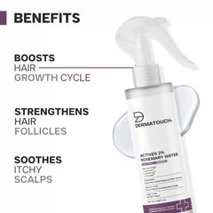 DERMATOUCH Rosemary hair Spary For Hair Growth | Advance 2% Actives Rosemary, Redensyl, Anagain + Procapil Hair Spray Mist for Hair Fall Control | 100ml