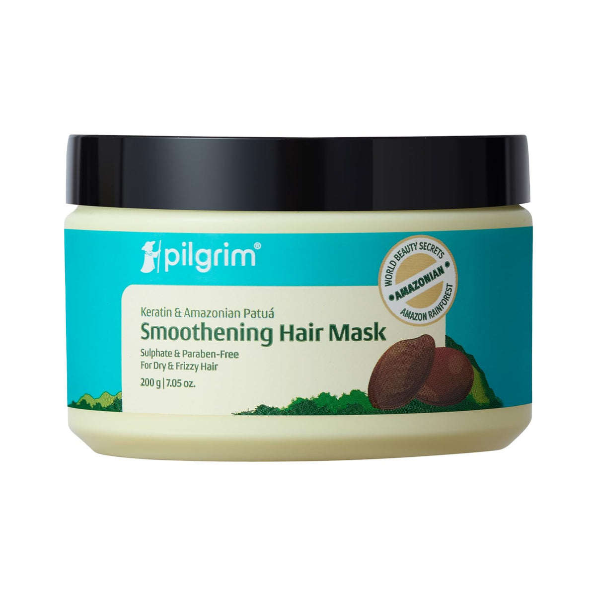 PILGRIM Amazonian Patua & Keratin Strengthening Hair Mask For Dry & Frizzy Hair With Sacha Inchi For Women & Men|Hair Mask For High Shine & Hydration|Smoothening Hair| Silicon Free, 200 gram
