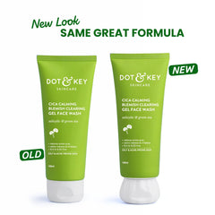 Dot & Key CICA Face Wash for Acne Prone Skin, 2% Salicylic Acid with Green Tea | For Oily & Sensitive Skin | Sulphate Free for Men & Women | Oil Control Face Wash with Zinc | 100ml
