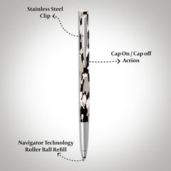 Parker Gift Set| Vector Camouflage Roller Ball Pen Gift Set | Pen with 1 Ink Cartridge & Keychain | Ink Color Blue | Premium set crafted for Gifting