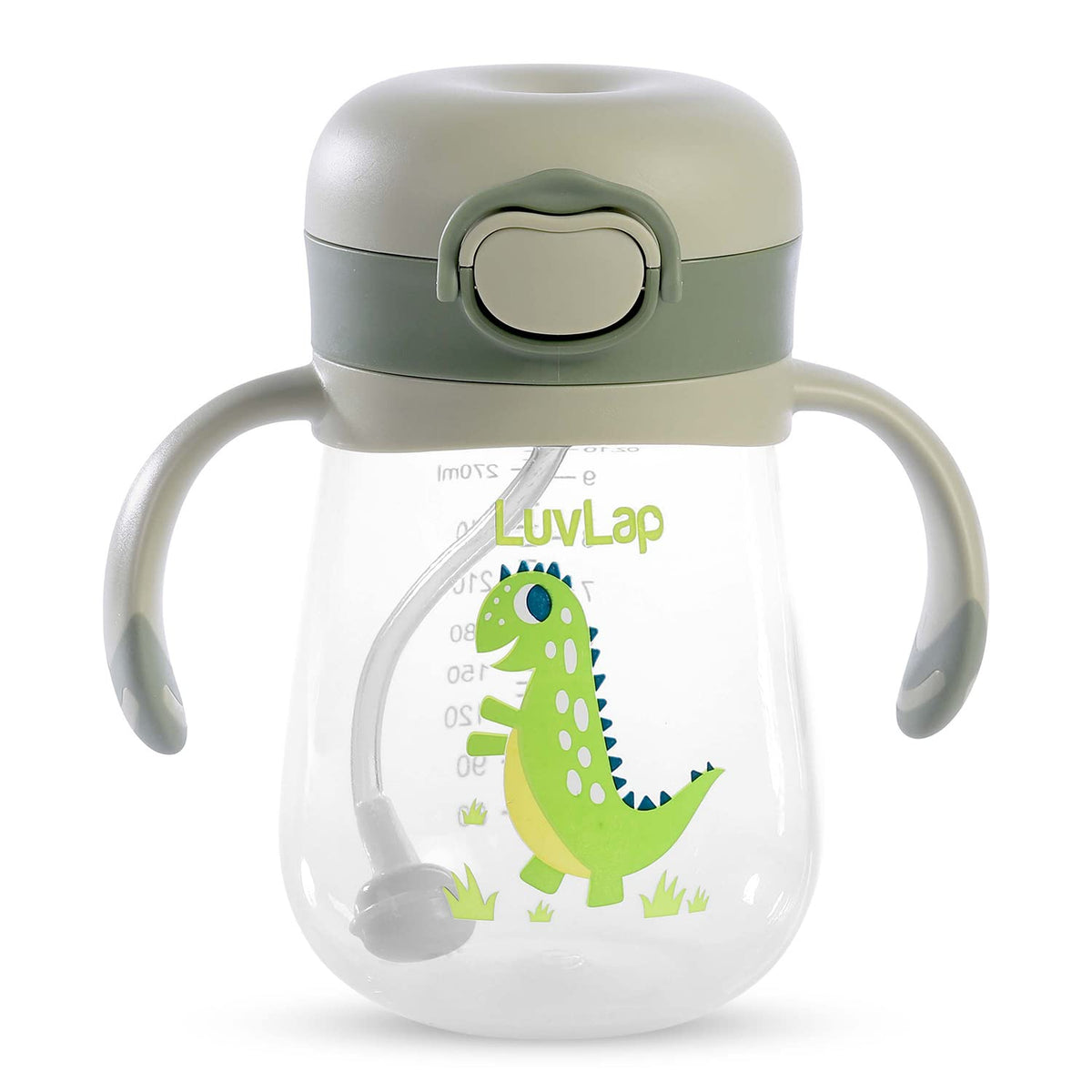 LuvLap Baby Bite Resistant Soft Silicone Straw Sipper Cup with Handle, with Weighted Straw, Sippy Cup with Anti Spill Lock, BPA Free, 6m+, 300 ml, Green - Baby Product from LuvLap - Shop in Sri Lanka at Arcade.lk