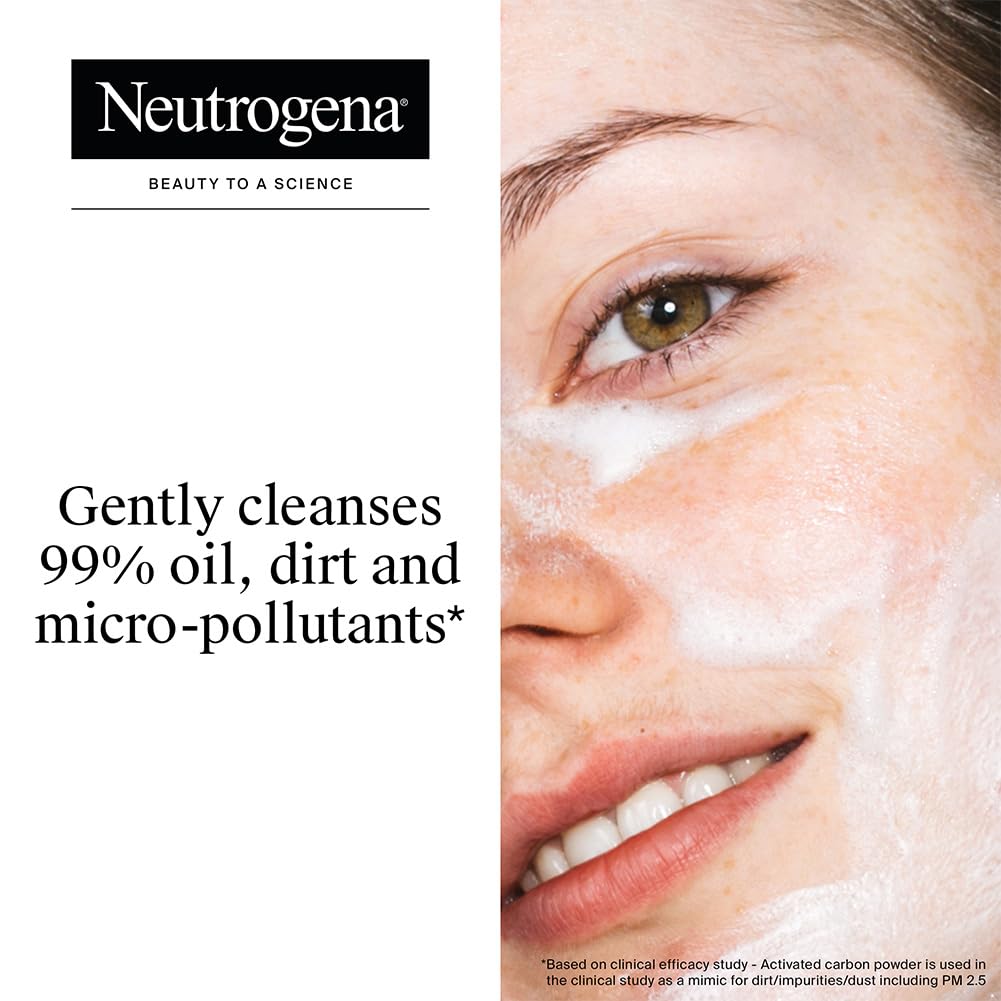 New & upgraded Neutrogena Deep Clean Foaming Cleanser | Hydrating, non drying | Gentle Formula | Skin pH Friendly | Anti pollution facewash, removes PM 2.5 | Daily Cleansing | 150g