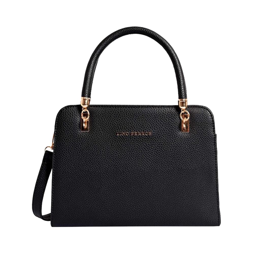 Lino Perros Black Faux Leather Handbag (Black)