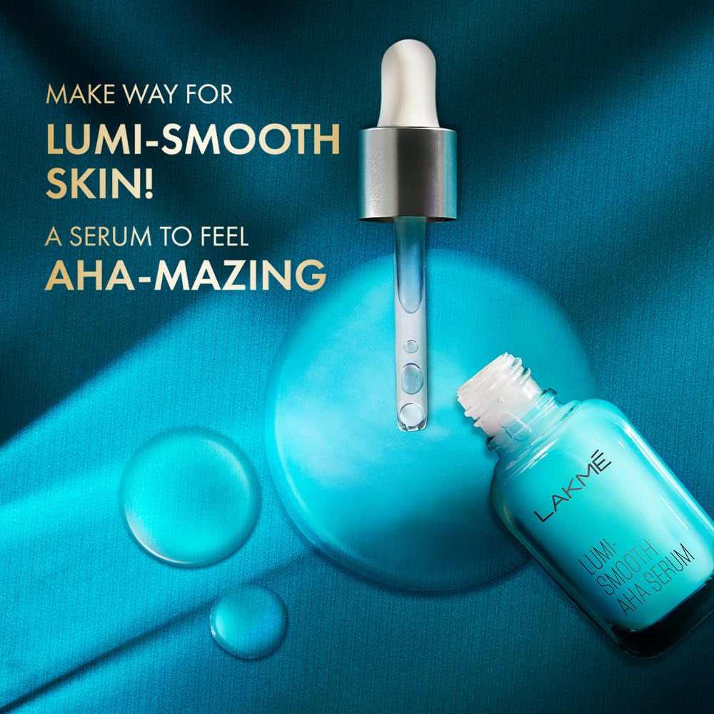 LAKMÉ 8% Aha-Bha-Pha+ Complex Lumi Smooth Serum For Luminous Skin & Improved, Smooth Skin Texture, 30Ml