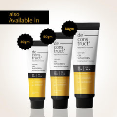 Deconstruct Face Gel Sunscreen SPF 50 + and PA+++ | Gel based sunscreen for oily, combination skin, normal skin | Broad spectrum sunscreen, No White Cast, Lightweight (30 g Pack of 1)