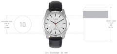 TIMEX Classics Analog Watch for Man with Silver Round Dial & Black Leather Strap Band Water Resistant Men's Wrist Watches - TW00ZR260E