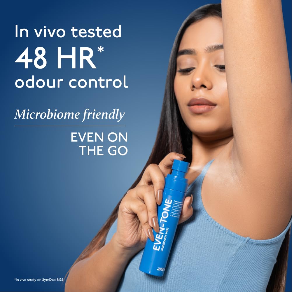 Asaya Even Tone Underarm Mist | Lightweight Spray for Underarm Pigmentation Removal & Odour Control | Even Tone Underarm Mist for Dark Underarms | Sweet Vanilla | 100 ml