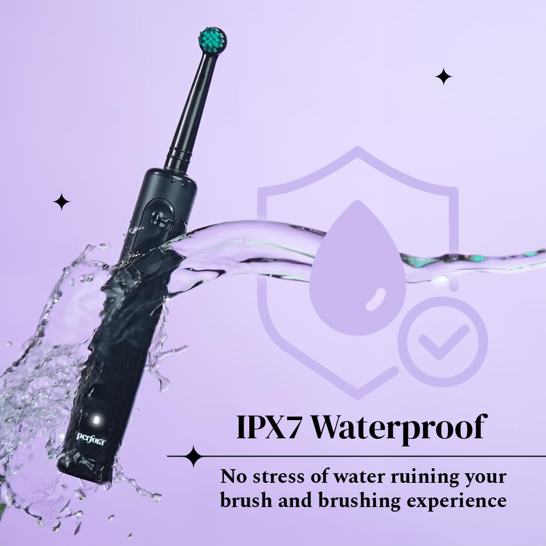 Perfora PRO+ Oscillating Electric Toothbrush | Electric Toothbrush Rechargeable, Electric Brush, Toothbrush Electric Adult, 8800 RPM, 1 Mode, 2 min Auto Timer (Limitless Black) - Drugstore from Perfora - Shop in Sri Lanka at Arcade.lk