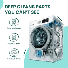 Happi Planet | Washing Machine Cleaner & Descaler Tablets | 8 Tablets | Removes Tough Grime, Limescale & Soap Scum | Used for Top & Front Load | Protects Clothes from Residue