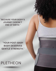 PLETHEON Neoprene 3-in-1 Postpartum Abdominal Belt For Women Belly, Waist & Pelvis Support | Post Pregnancy Recovery Belt | Maternity Tummy Wrap For Slimming & Back Pain Relief (Gray)
