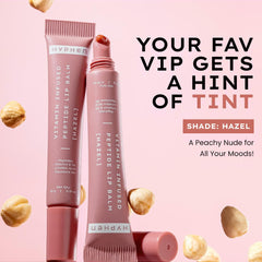 Hyphen Tinted Lip Balm - Hazel | 1% Vitamin E, 2% Squalane & Peptides | Brightening Lip Balm for Dark Lips | 24h Moisturization & Hydration for Dry & Chapped Lips - 10 g, Brown