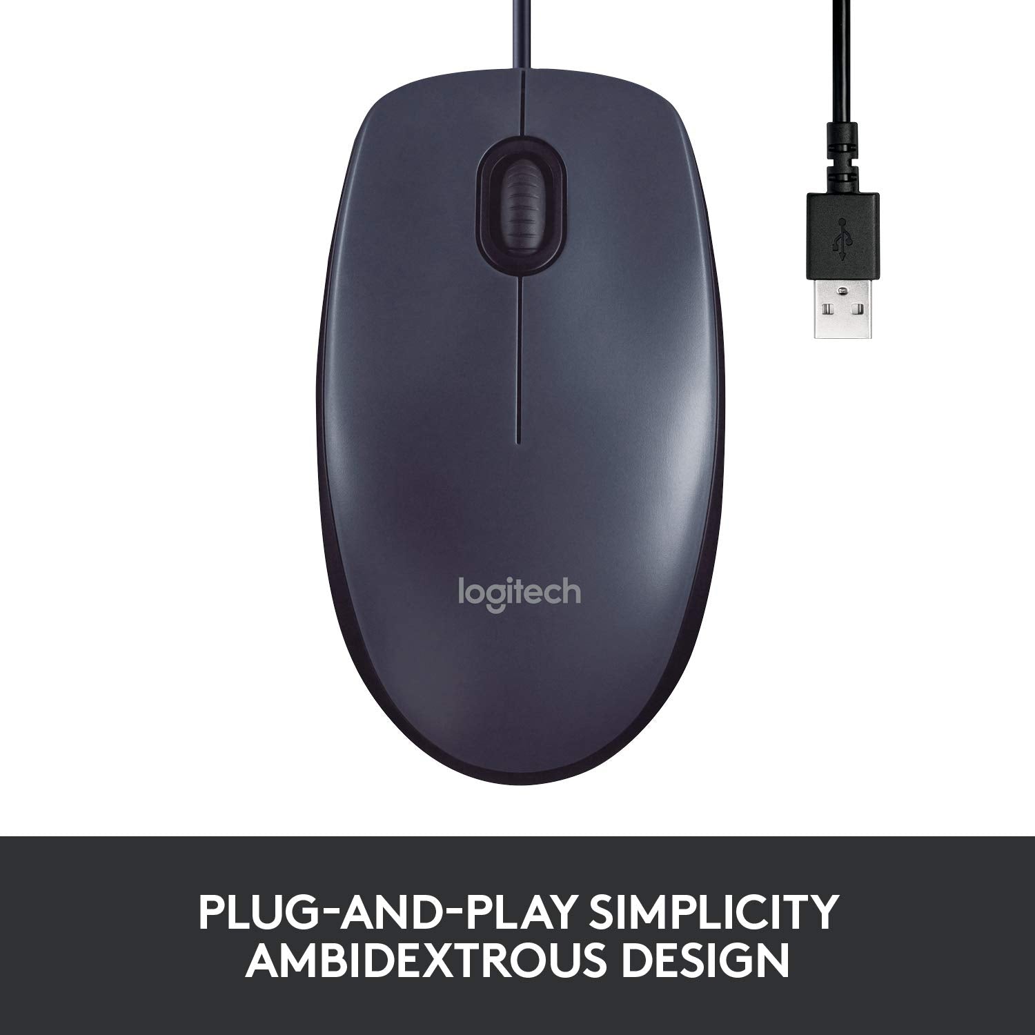 Logitech B100 Wired USB Mouse, 3 yr Warranty, 800 DPI Optical Tracking, Ambidextrous PC/Mac/Laptop - Black - Personal Computer from Logitech - Shop in Sri Lanka at Arcade.lk