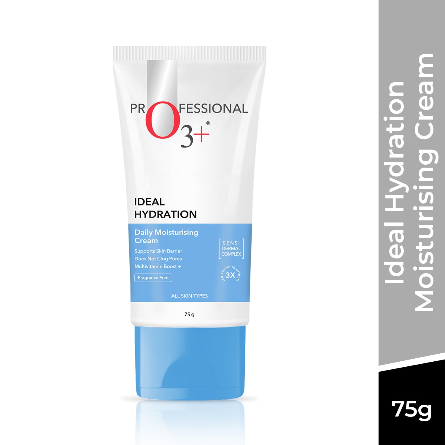 O3+ Ideal Hydration Daily Moisturising Cream With Hyaluronic Acid For Barrier Repair 75g
