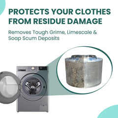 Happi Planet | Washing Machine Cleaner & Descaler Tablets | 8 Tablets | Removes Tough Grime, Limescale & Soap Scum | Used for Top & Front Load | Protects Clothes from Residue