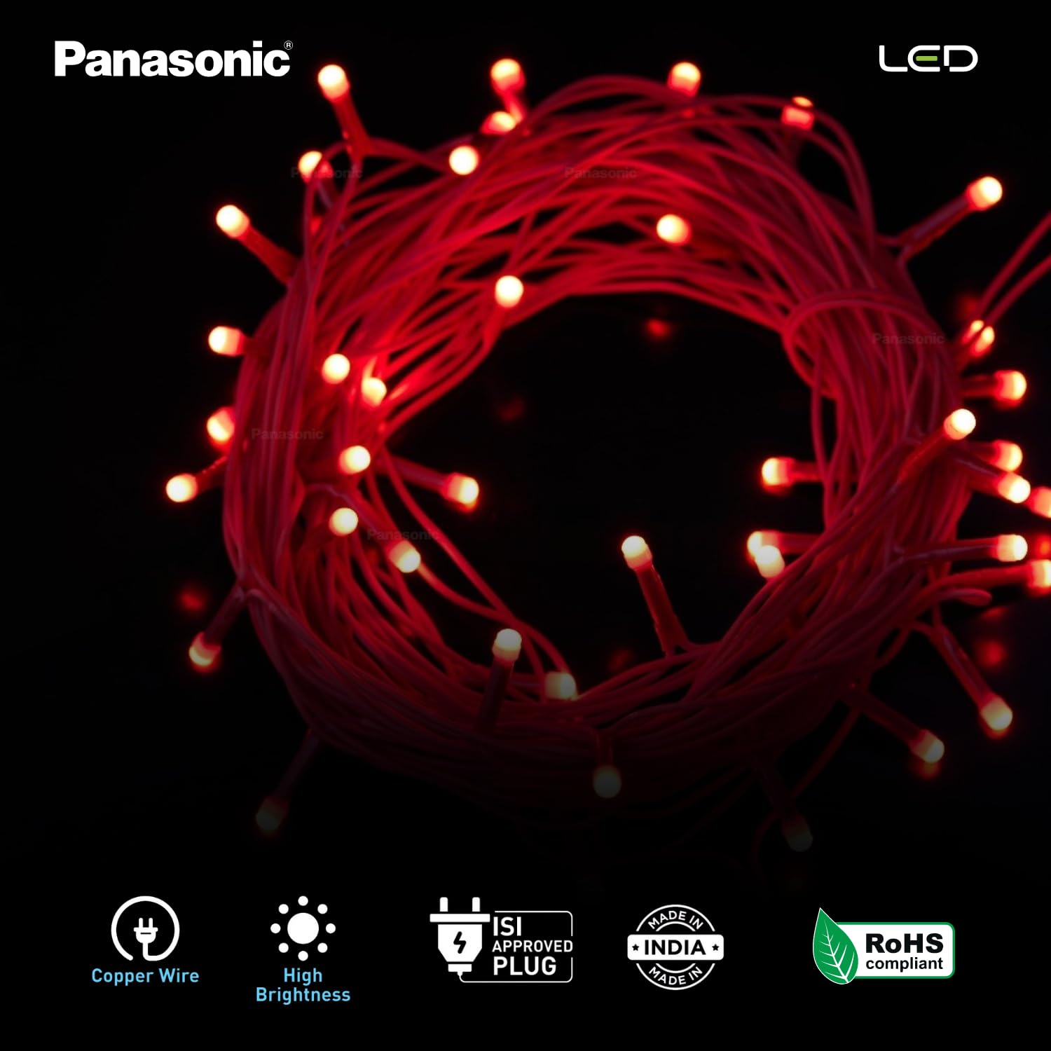 Panasonic Plastic Deco Fancy 10 MtrLED String Light (Red)