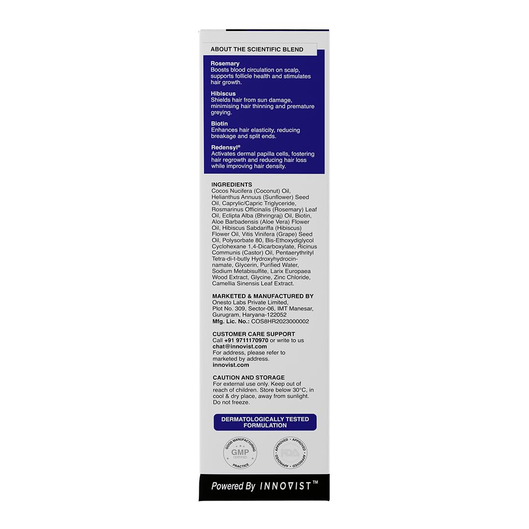 Bare Anatomy Nature x Science Rosemary Hibiscus Hair Growth Oil for Women & Men | Promotes New Hair Growth & Strengthens Hair | Nourishes Scalp & Controls Hair Fall | Suitable for All Hair Types-100ml