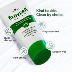 Elovera Moisturising Cream 75g | For Dry Skin | with Aloe Vera & Vitamin E | Protects, Nourishes and Repairs Skin | Paraben Free | Fragrance Free
