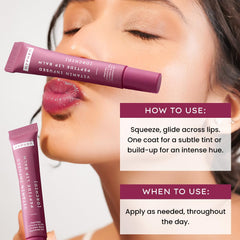 Hyphen Tinted Lip Balm | Brightens & Reduces Dark Lips & Pigmentation | 1% Vitamin E, Peptide & 2% Squalane | Winter Lip Care | 24H Moisturization for Dry & Chapped Lips | Orchid (Mauve Shade)- 10g