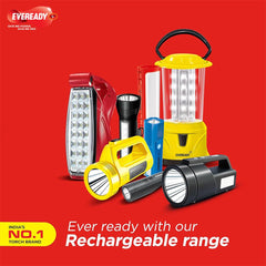 Eveready SEARCHLITE DL95, Kissan Torch, Rechargeable 4W Torch Cum 4W Emergency Sidelight, Type-C USB Fast Charging, Glow-in-The-Dark Strip, Overcharge & Deep Discharge Protection