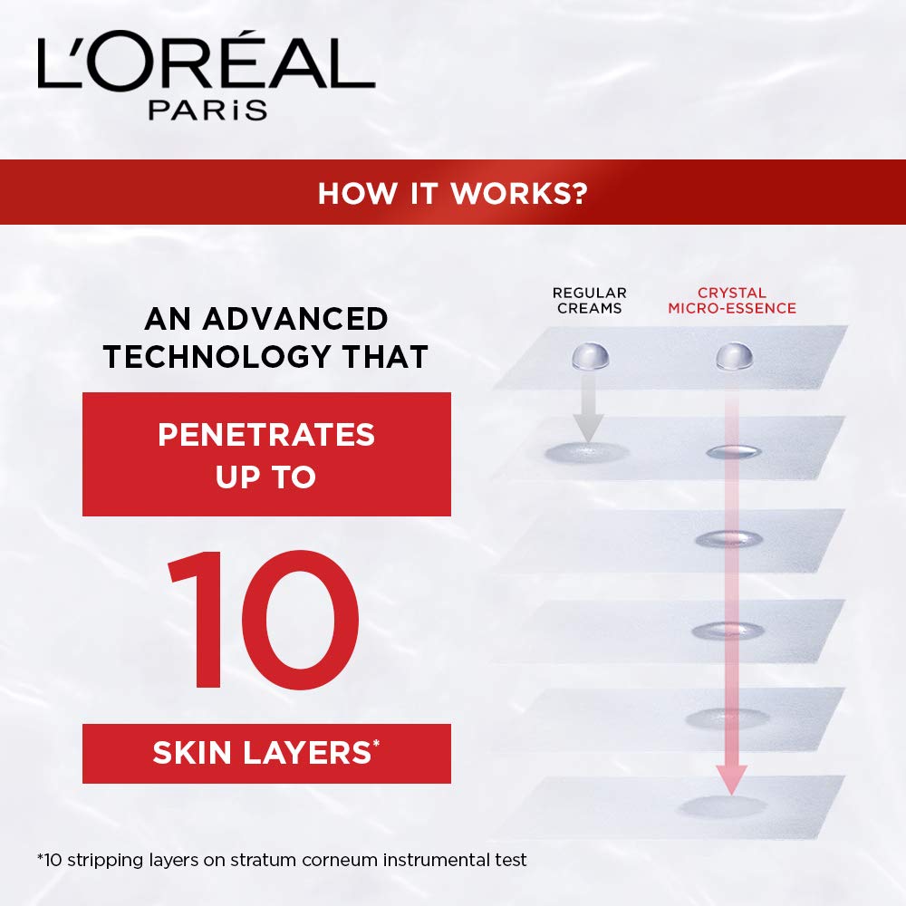 L'Oréal Paris Revitalift Crystal Micro-Essence, Ultra-lightweight facial essence, With Salicylic Acid, For Clear Skin, 65ml