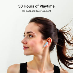 pTron Bassbuds Astra in-Ear TWS Earbuds w/Stereo Sound, 50Hrs Playtime, Stereo Calls, Custom EQ, Mobile App, BTv5.3 Headphones, Touch Control, Voice Assistant, Type C Charging & IPX4 (Grey)