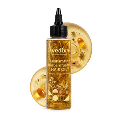 Vedix Keshamrut Herbs Infused Ayurvedic Hair Oil With Bhringraj, Amla & Rosemary I Control Hair Fall & Boost Hair Growth I 16+ Whole Herbs, Leaves & Flowers I For Men & Women I No Mineral Oils & Chemicals (100ml)