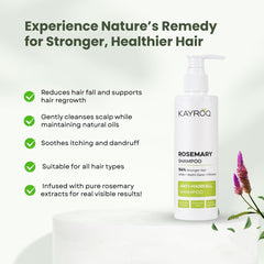 KAYROQ Rosemary Shampoo | 94% Stronger Hair | Enriched With Rosemary | Sulfate & Paraben Free | For Men & Women | 200 ML