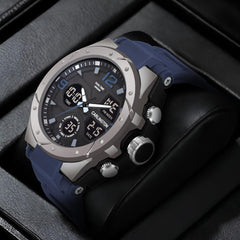 Carlington Resin Endurance Analog-Digital Sports Watch For Men And Boys - Ct 9105 Blue