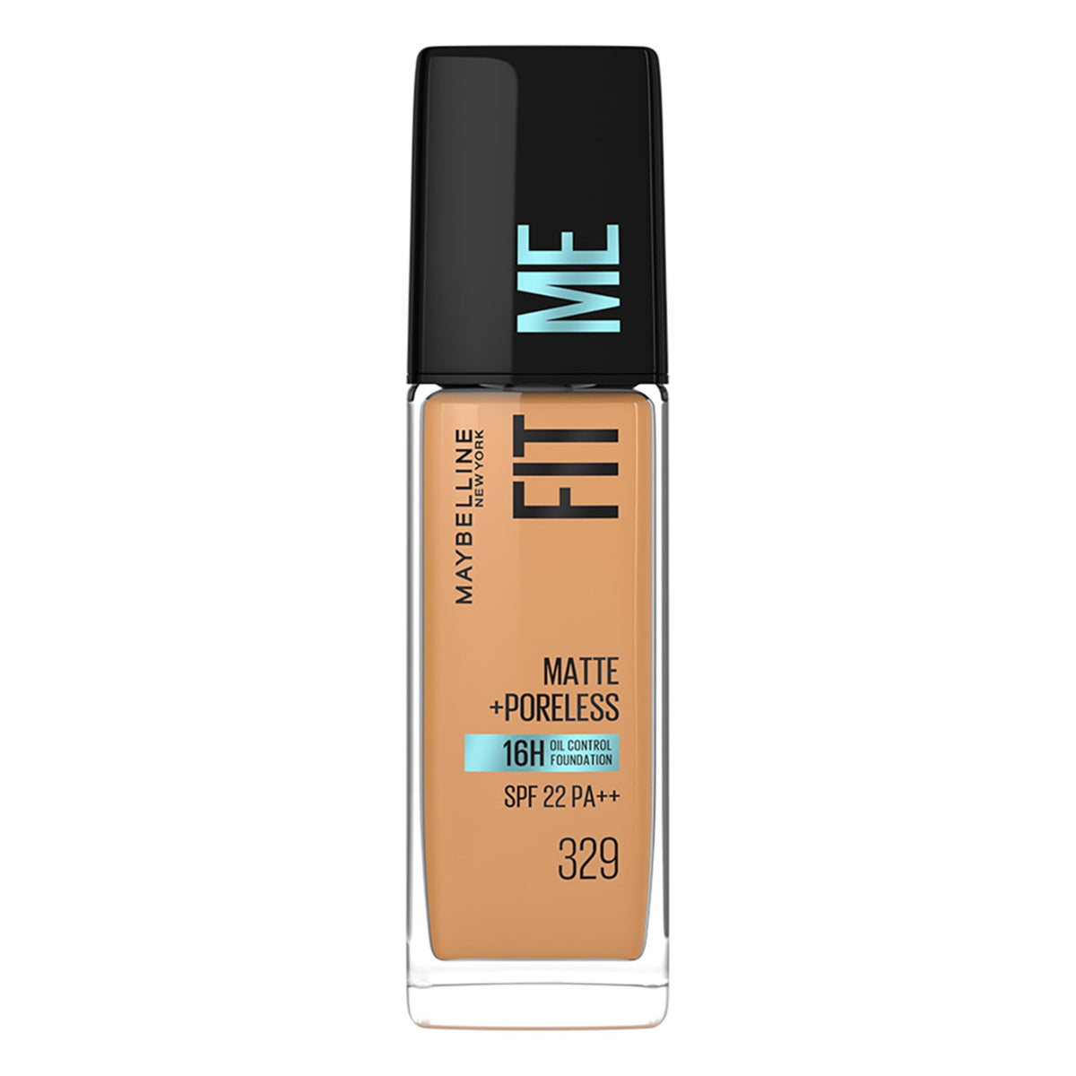 Maybelline New York Fit Me Matte + Poreless Foundation Shade 329 | Natural Matte Finish with 16H Oil Control, Non Comedogenic, Blurs Pores, 30ml