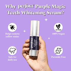 Perfora Purple Magic Whitening Serum-30ml | v34 Colour Corrector For Teeth | Purple Toothpaste For Teeth Whitening | Teeth Stain Remover | Enamel Safe | Apple Peach