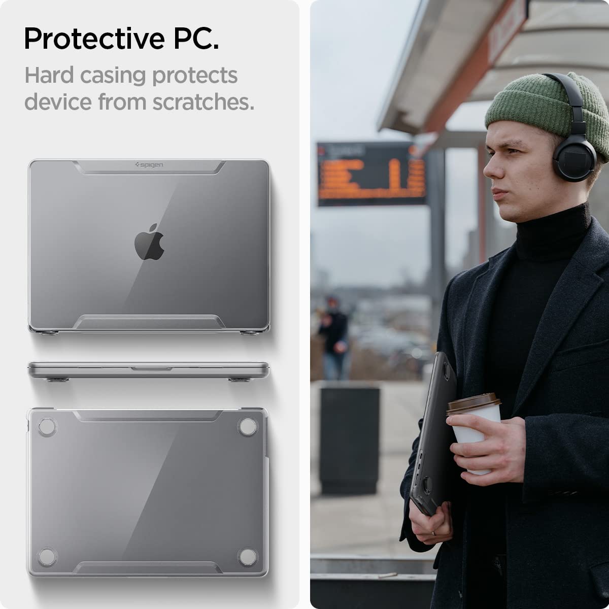 Spigen for MacBook Air 13 Inch Case M5 (2026), MacBook Air 13 Inch M4/M3/M2 (2025-2022), Thin Fit Transparent Protective Hard Shell Case Cover, 13.6 Inch, A3240 A3113 A2681, Crystal Clear