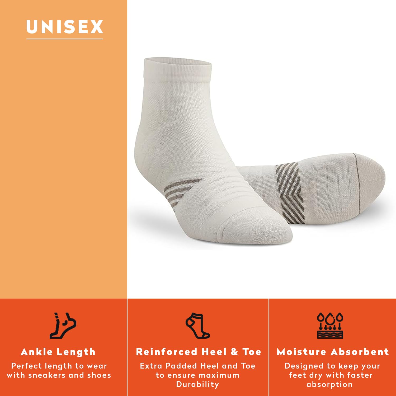 Supersox Ankle Sports Socks for Women Combo, Made With Durable, Breathable, Cushioned Cotton, Anti Odour, Anti Sweat, Ideal Socks For Summer (Pack of 3)