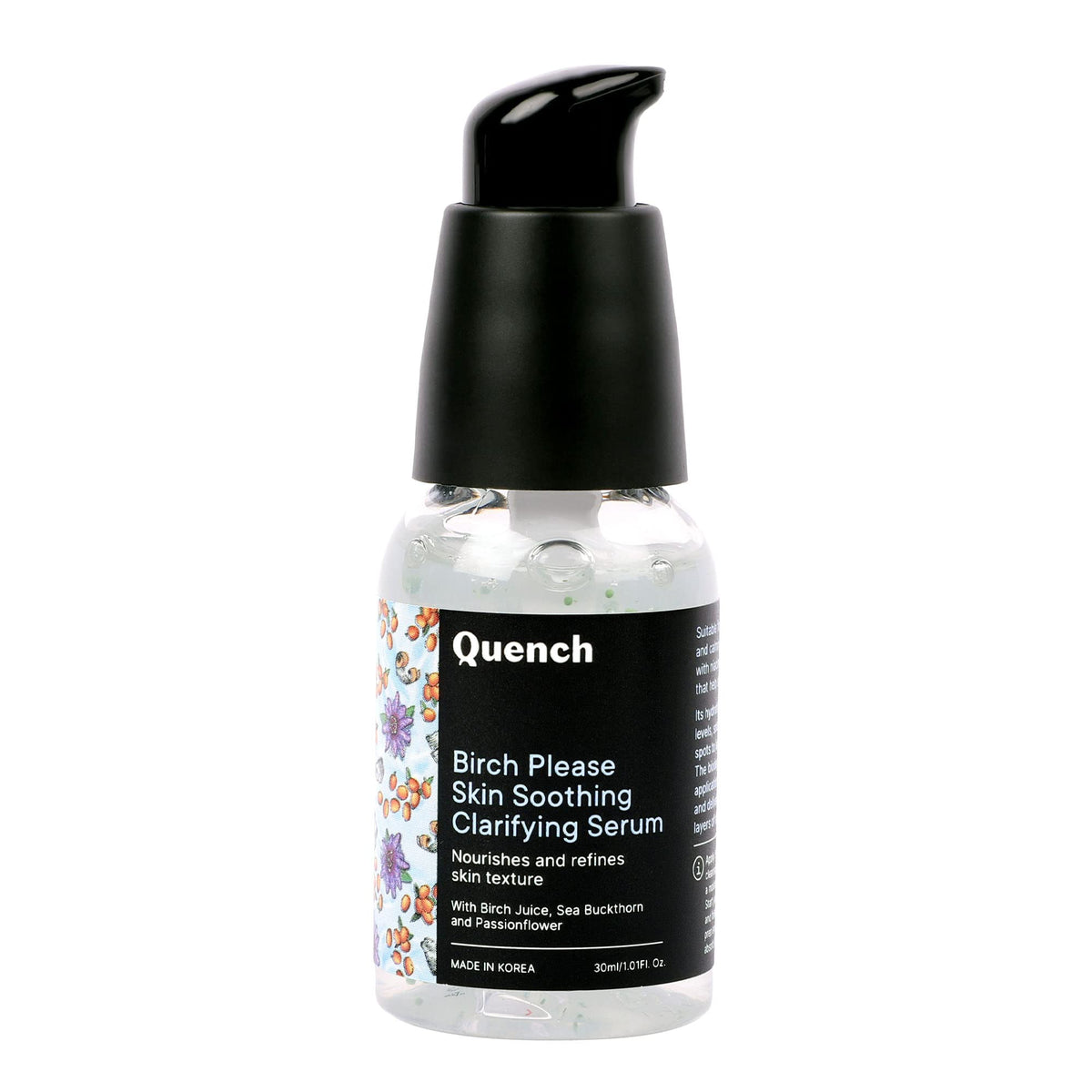 QUENCH BOTANICS Skin Soothing Clarifying Serum With Hyaluronic Acid & Birch Juice Enzymes | Instantly Hydrates | Lightens Spots & Evens Out Skin Tone | Made In Korea (30Ml)